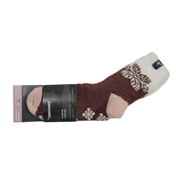 Terramar Cabin Socks Pink Red - Picture 1 of 7